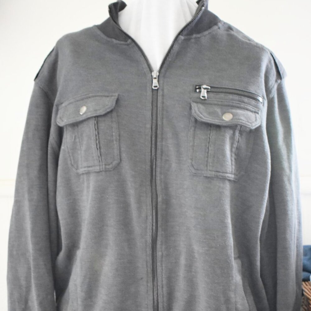 Rock and Republic Zip up double pocket vintage sweatshirt XL made in Vietnam